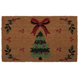 Clayre & Eef TCHMC Paillasson 75x45x1 cm Marron et Vert