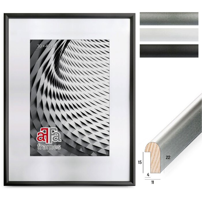 FramesFactory Finger Cadre Photo Acrylique Noir Argent Blanc