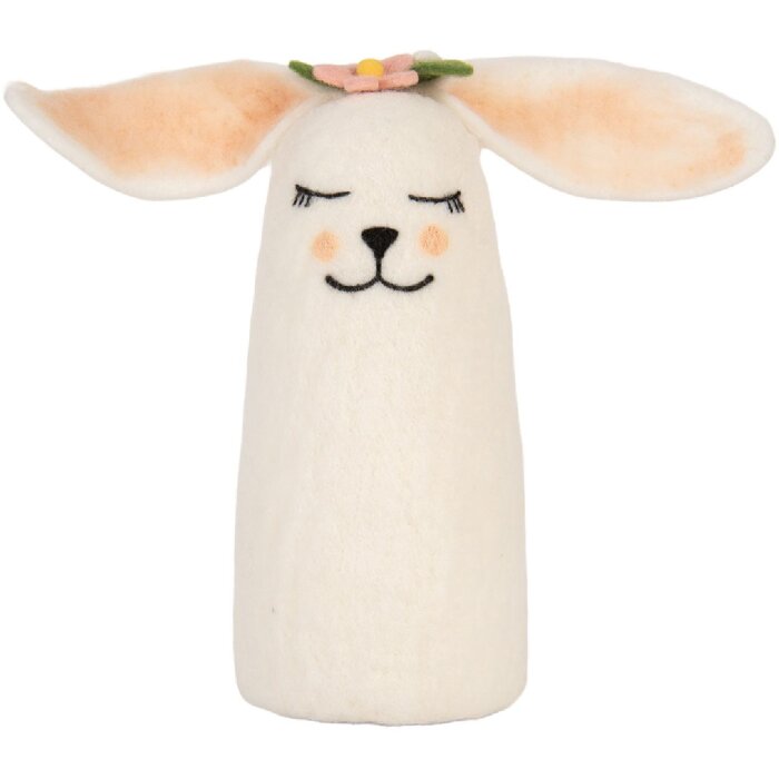 Clayre & Eef 66321 Souris en feutre blanche et rose