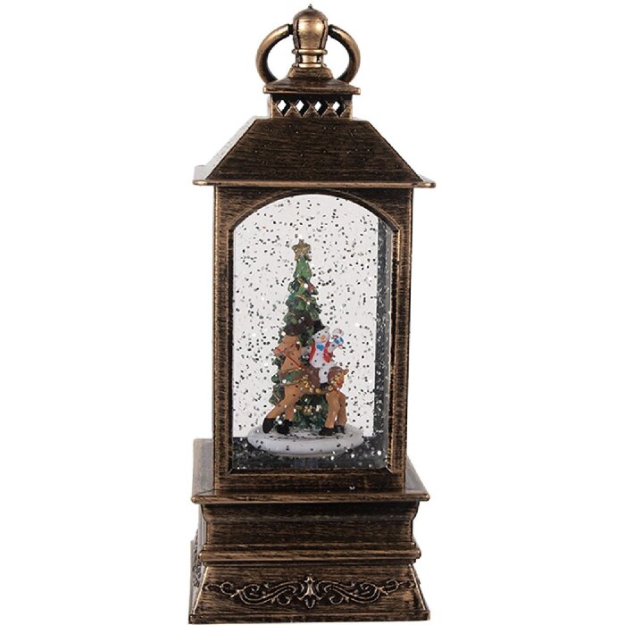 Clayre & Eef Laterne Décorative Sapin de Noël 8x8x20 cm