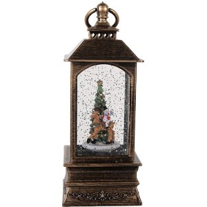 Clayre & Eef Laterne Décorative Sapin de Noël 8x8x20 cm