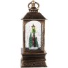 Clayre & Eef 66410 Lanterne décorative avec Père Noël marron 8x8x20 cm