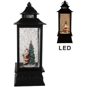 Clayre & Eef Lanterne Décorative Père Noël 10x10x28 cm