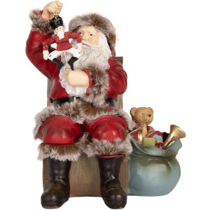 Clayre & Eef 6PR5749 Décoration Père Noël Rouge 16x13x19 cm