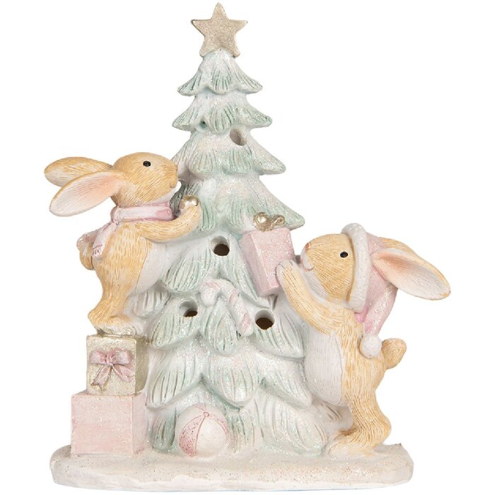 Clayre & Eef Lapin décoratif LED 14x8x16 cm