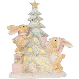 Clayre & Eef Lapin décoratif LED 14x8x16 cm