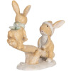 Clayre & Eef Décoration Lapin Marron & Blanc 16x6x11 cm