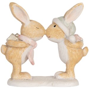 Clayre & Eef 6PR5882 Décoration Lapin 10x5x10 cm Marron et Blanc