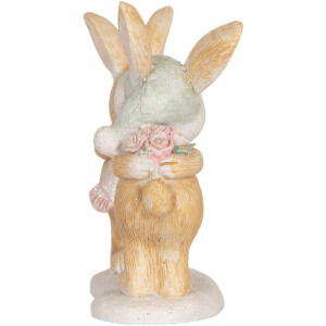 Clayre & Eef 6PR5882 Décoration Lapin 10x5x10 cm Marron et Blanc