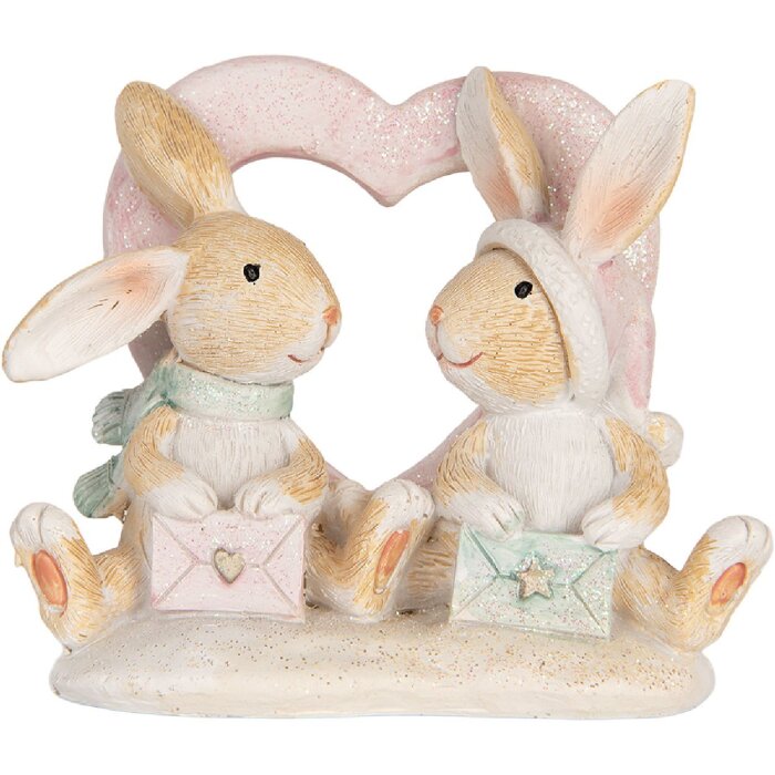 Clayre & Eef 6PR5883 Lapin Décoratif 11x6x9 cm Marron et Blanc
