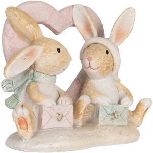 Clayre & Eef 6PR5883 Lapin Décoratif 11x6x9 cm Marron et Blanc
