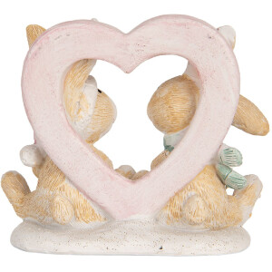 Clayre & Eef 6PR5883 Lapin Décoratif 11x6x9 cm Marron et Blanc