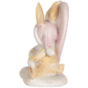 Clayre & Eef 6PR5883 Lapin Décoratif 11x6x9 cm Marron et Blanc