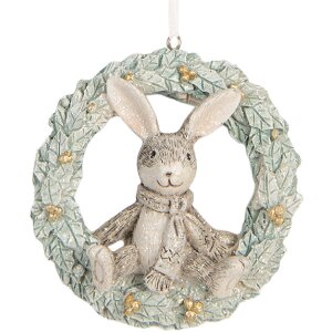 Clayre & Eef Décoration Suspendue Lapin 8x3x8...