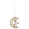 Clayre & Eef 6PR5890 Décorations Suspendues Lapin (Set de 2) Gris et Doré