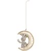 Clayre & Eef 6PR5890 Décorations Suspendues Lapin (Set de 2) Gris et Doré