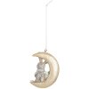 Clayre & Eef 6PR5890 Décorations Suspendues Lapin (Set de 2) Gris et Doré