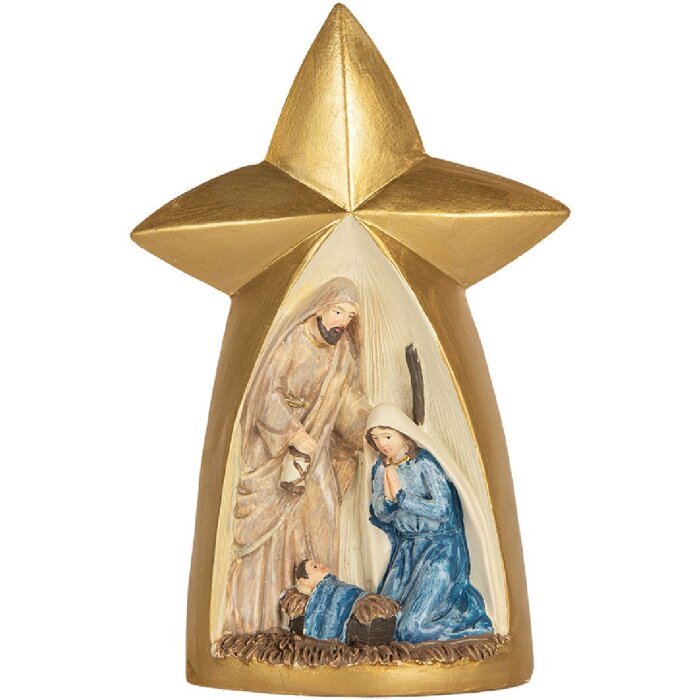Groupe de Noël Clayre & Eef 14x6x21 cm Doré et Marron