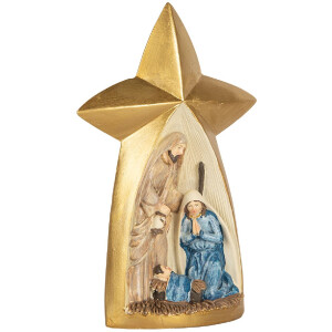 Groupe de Noël Clayre & Eef 14x6x21 cm Doré et Marron