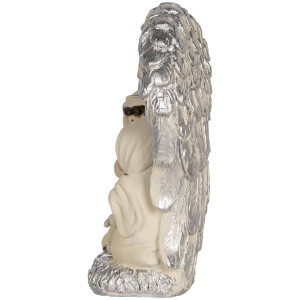 Groupe de Noël Clayre & Eef 6PR5896 12x6x13 cm Argenté et Blanc