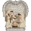 Groupe de Noël Clayre & Eef 6PR5896 12x6x13 cm Argenté et Blanc
