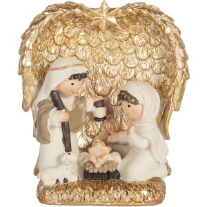 Groupe de Noël Doré et Blanc Clayre & Eef 12x6x13 cm