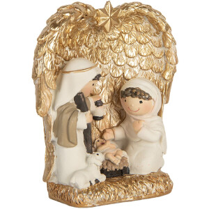 Groupe de Noël Doré et Blanc Clayre & Eef 12x6x13 cm