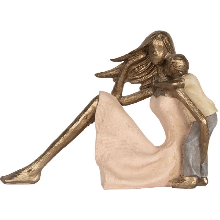 Clayre & Eef 6PR5900 Décoration Mère et Enfant Dorée Rose 23x9x16 cm