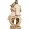 Décoration Couple Assis Clayre & Eef 14x12x28 cm Or Rose