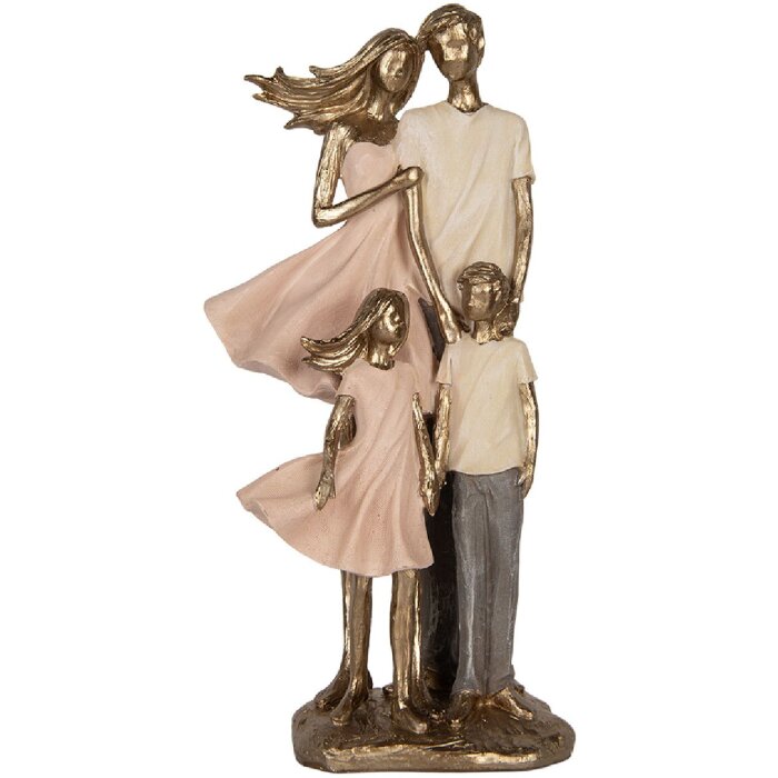 Clayre & Eef Décoration Famille 17x11x35 cm Doré et Rose