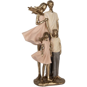 Clayre & Eef Décoration Famille 17x11x35 cm Doré et Rose