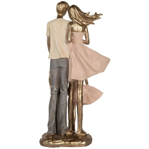 Clayre & Eef Décoration Famille 17x11x35 cm Doré et Rose