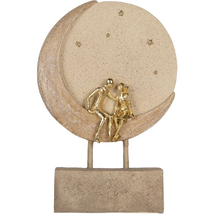 Clayre & Eef 6PR5909 Paire Assise sur Lune 18x5x26 cm Beige Doré