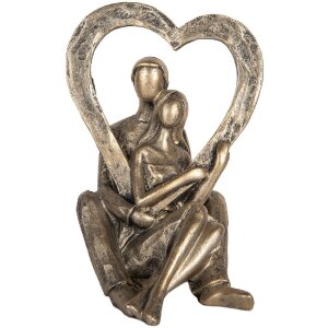 Clayre & Eef 6PR5911 Couple assis argenté 11x10x15 cm