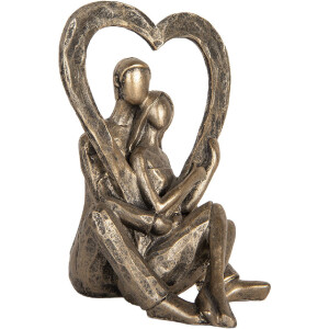 Clayre & Eef 6PR5911 Couple assis argenté 11x10x15 cm