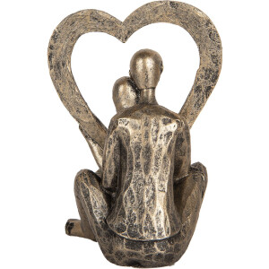 Clayre & Eef 6PR5911 Couple assis argenté 11x10x15 cm