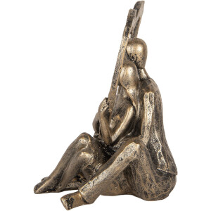 Clayre & Eef 6PR5911 Couple assis argenté 11x10x15 cm