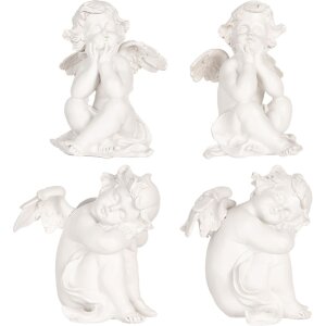 Clayre & Eef 6PR5914 Set de 4 Anges Décoratifs...