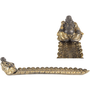 Clayre & Eef Bougeoir Buddha Argent Doré 33x8x7 cm