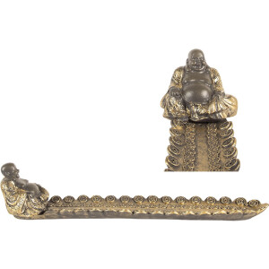 Clayre & Eef Bougeoir Buddha Argent Doré 33x8x7 cm