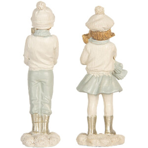 Clayre & Eef 6PR5917 Ensemble Déco Enfant 2pcs 5x4x11 cm Vert Blanc