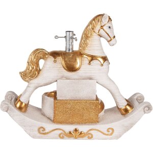 Clayre & Eef Support Sapin Noël 73x21x61 cm Blanc-Or