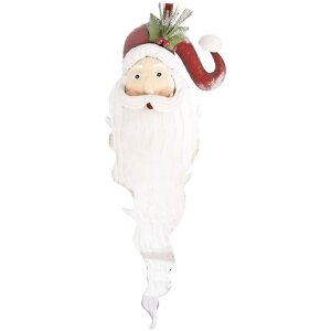 Clayre & Eef Décoration Murale Père Noël 30x10x79 cm Blanc Rouge