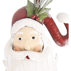 Clayre & Eef Décoration Murale Père Noël 30x10x79 cm Blanc Rouge