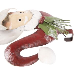 Clayre & Eef Décoration Murale Père Noël 30x10x79 cm Blanc Rouge