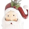 Clayre & Eef Décoration Murale Père Noël 30x10x79 cm Blanc Rouge