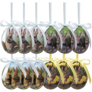 Clayre & Eef 65904 Décoration Suspendue Œufs (Set de 12) Ø 4x5 cm
