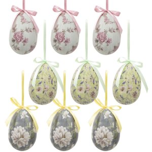 Clayre & Eef 65906 Décoration Oeufs Suspendus - Set de 9