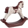 Clayre & Eef 6CE2249 Décoration Cheval à Bascule Beige/Rouge