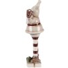 Clayre & Eef Décoration Père Noël Beige-Rouge 8x7x23 cm